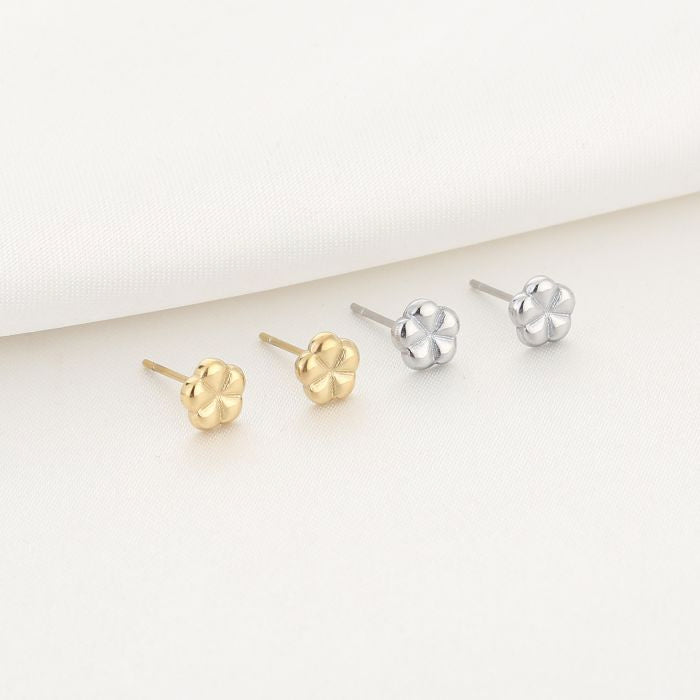 Oorknop Flower Basic - Zilver