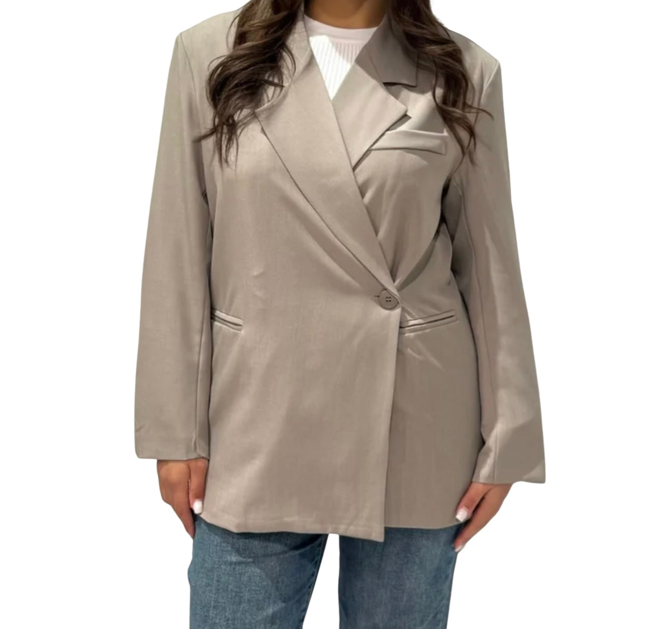 Lara Blazer - One Size - Taupe