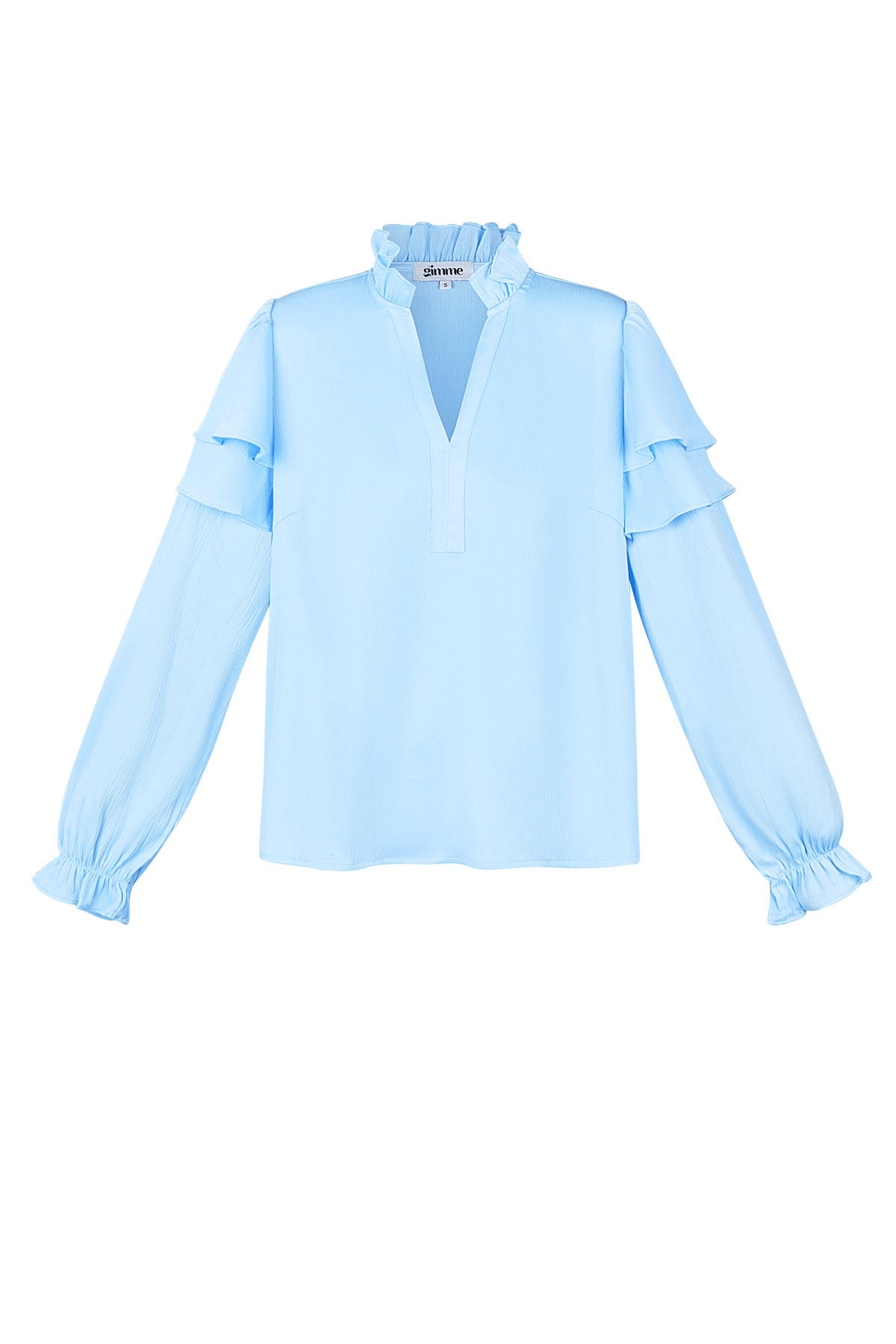 Ruffle Blouse - Licht Blauw