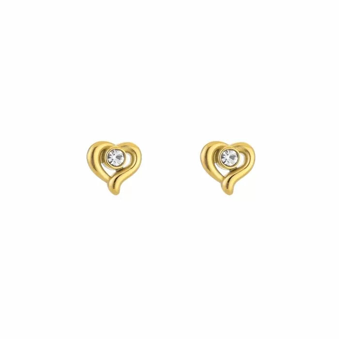 Oorknop Zirkonia Heart - Goud