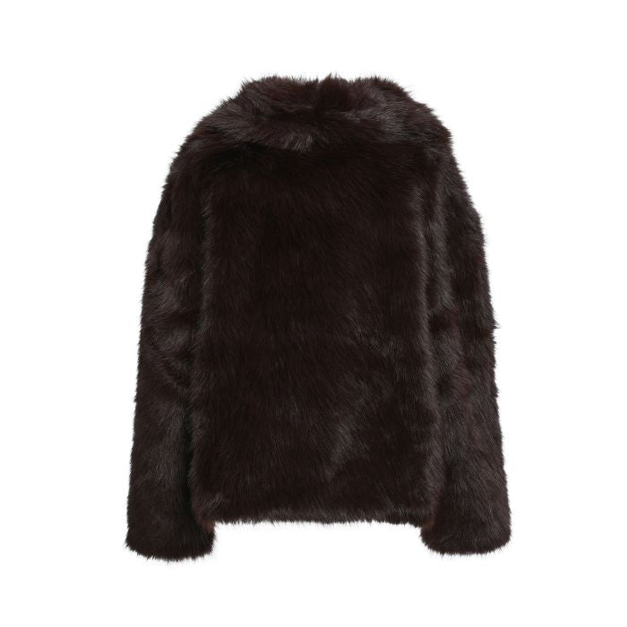 Kiki Faux Fur Jas - One Size - Choco