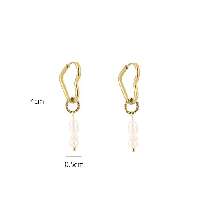 Oorbel Pearl Heart - Goud