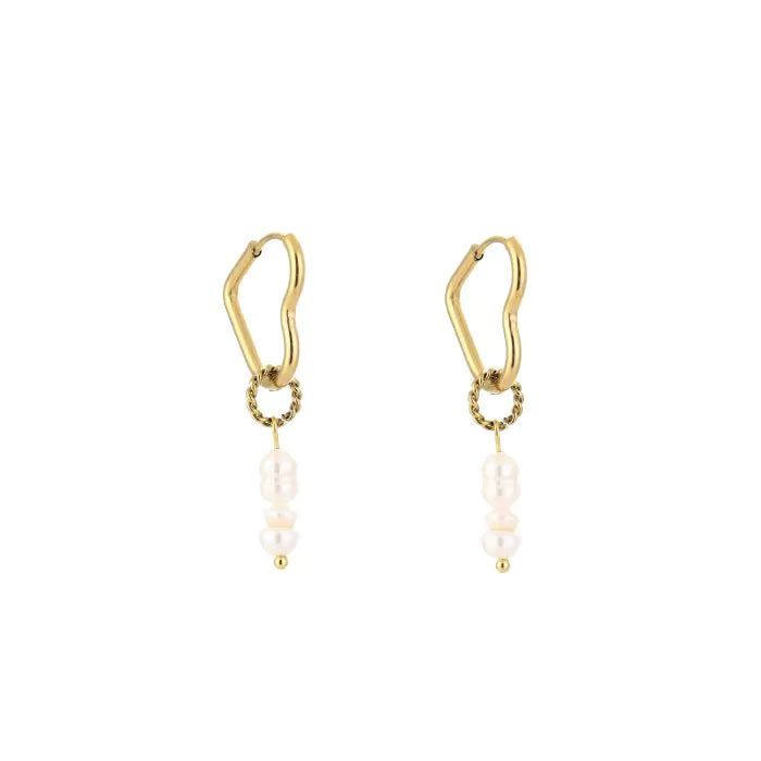 Oorbel Pearl Heart - Goud