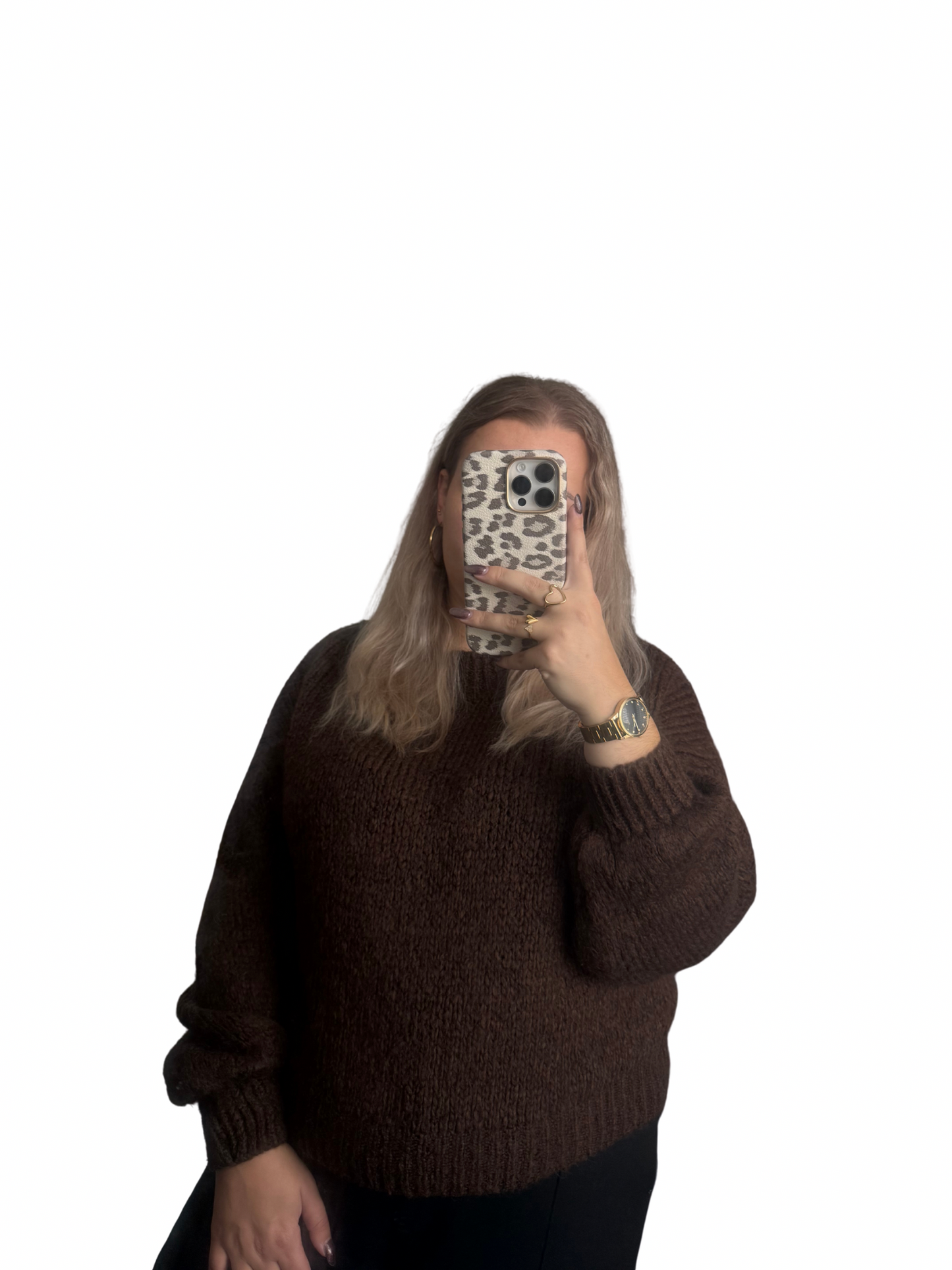 Priscilla Knit Trui - One Size - Choco