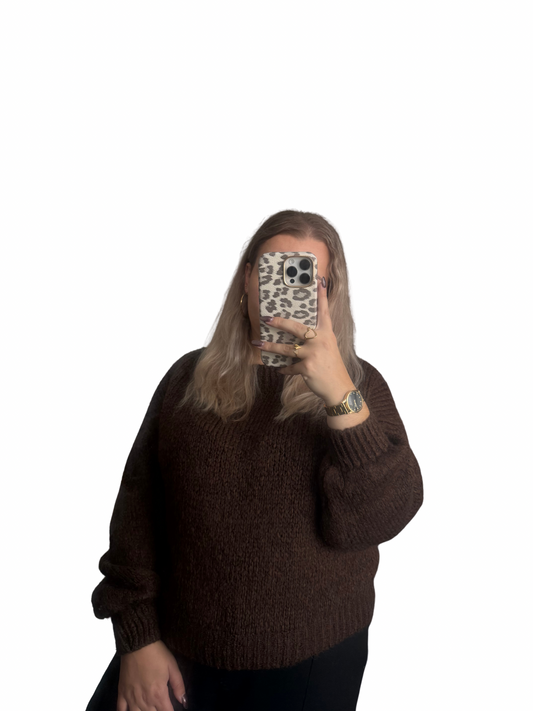 Priscilla Knit Trui - One Size - Choco
