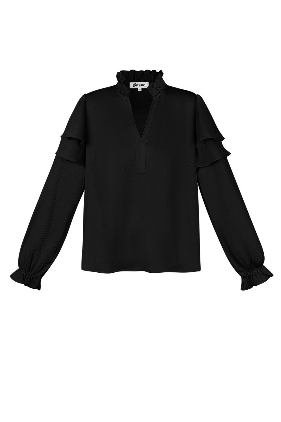 Ruffle Blouse - Zwart