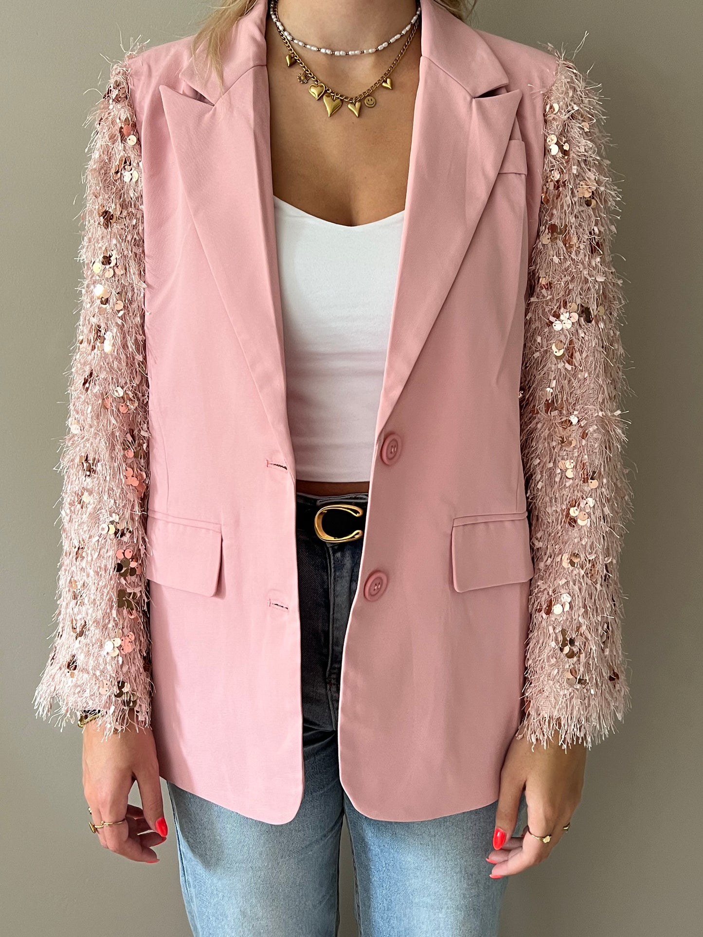 Noelle Blazer - Pastel Pink