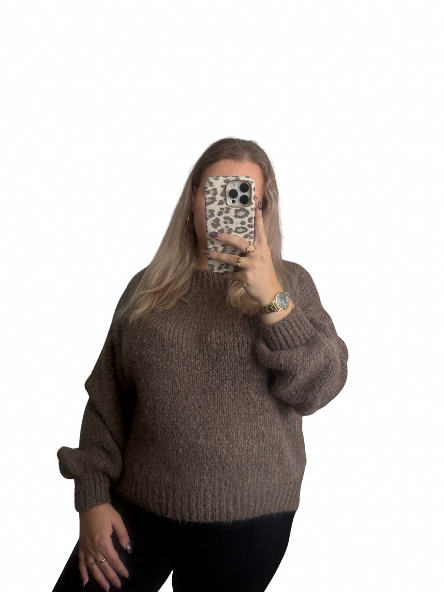 Priscilla Knit Trui - One Size - Khaki