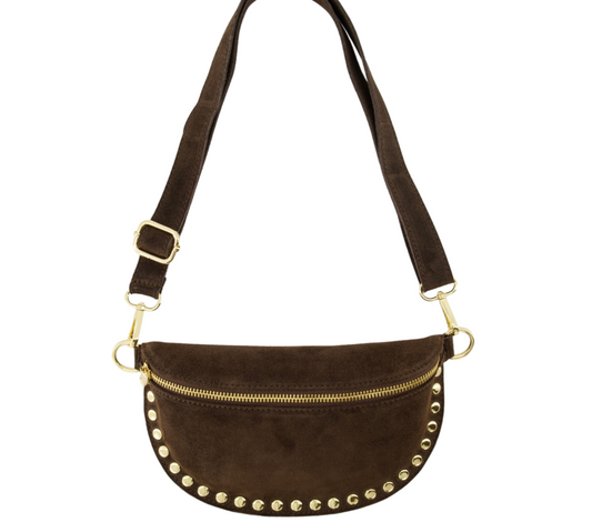 Ruby Heup Tas 100% Leer - Suede Bruin