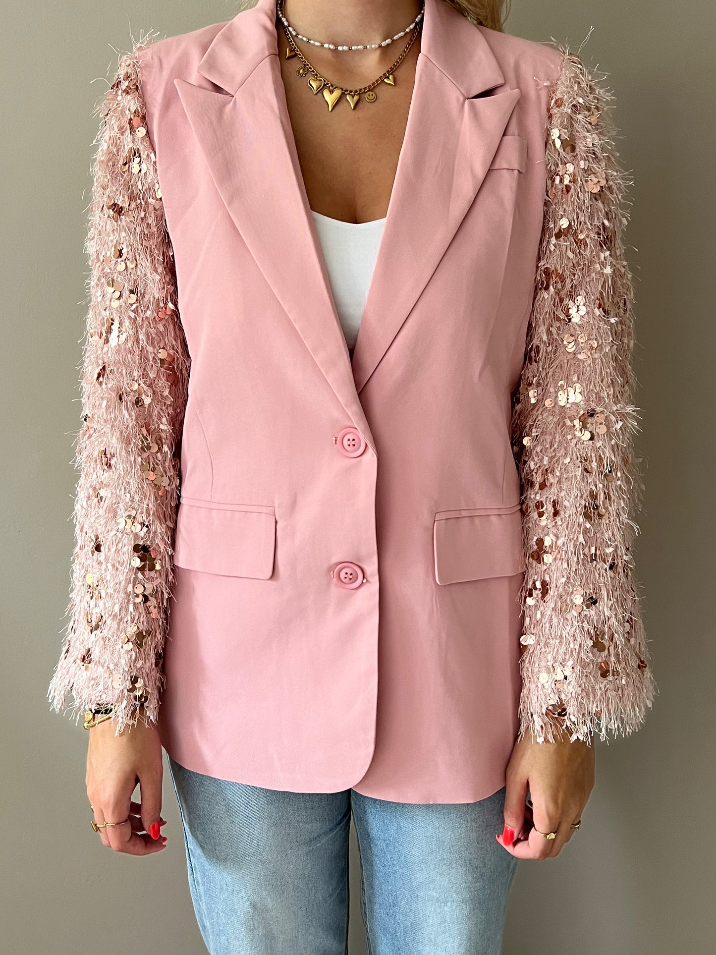 Noelle Blazer - Pastel Pink