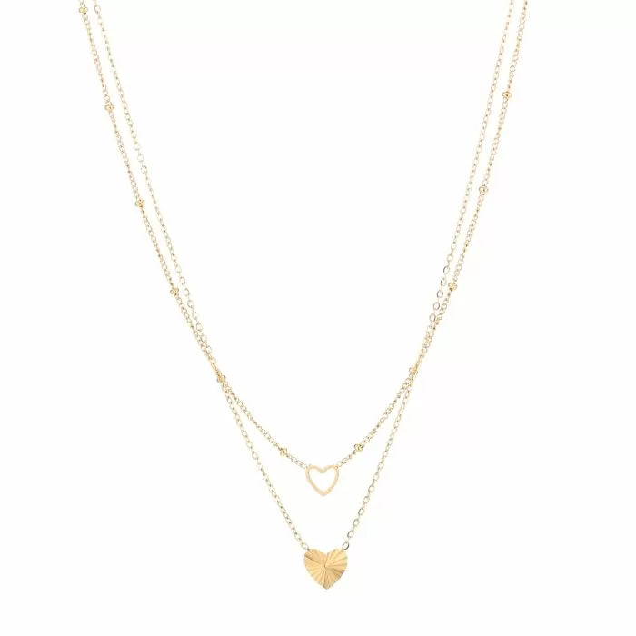 Ketting Double Heart - Goud