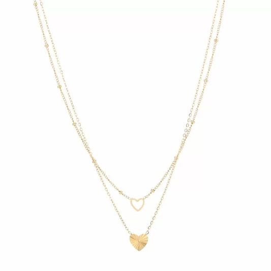 Ketting Double Heart - Goud
