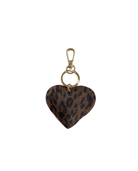 Hanger / Bagcharm - Hartje 100% Leer Suede Leo