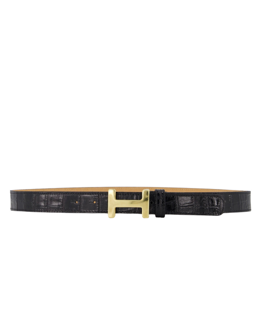 Hélene Riem 100% Leer - Croco Zwart