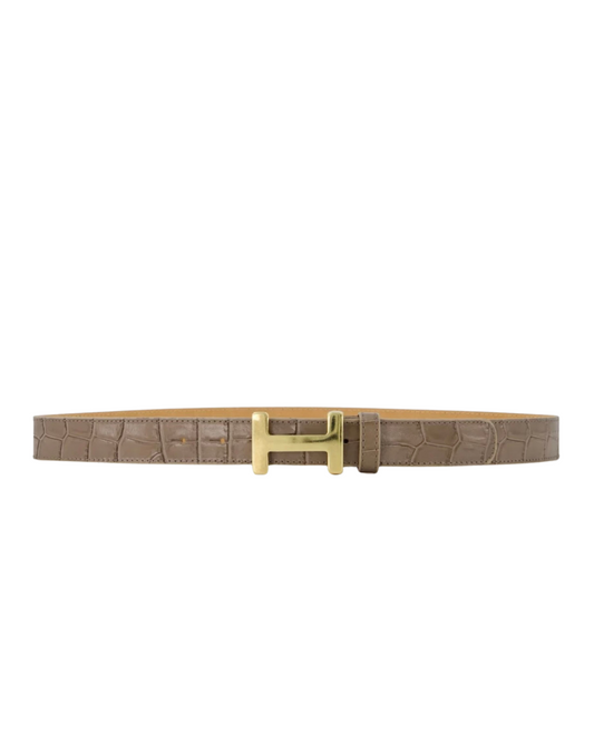 Hélene Riem 100% Leer - Croco Taupe
