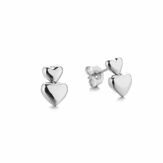 Oorknop Halo Hearts - Zilver