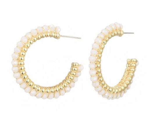 Oorbel Pearl Round - Wit