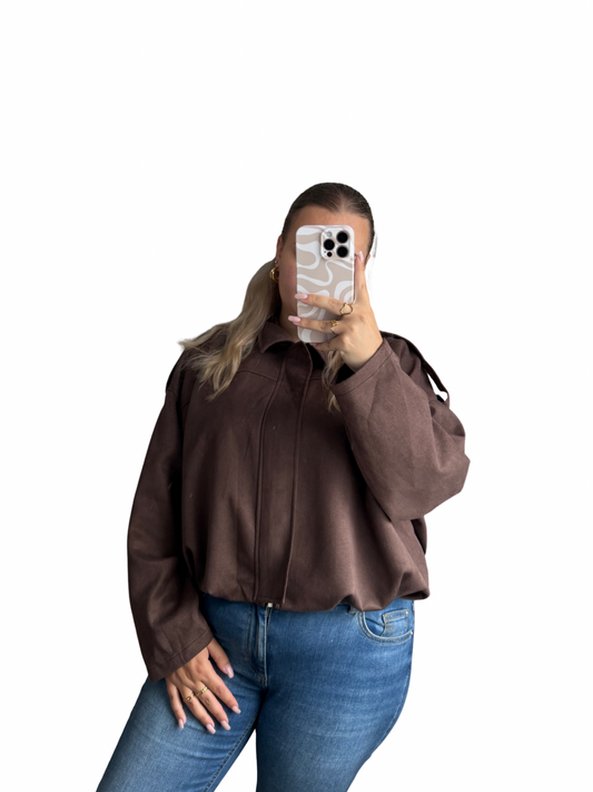 Romy Bomber Jacket - One Size - Suede Bruin