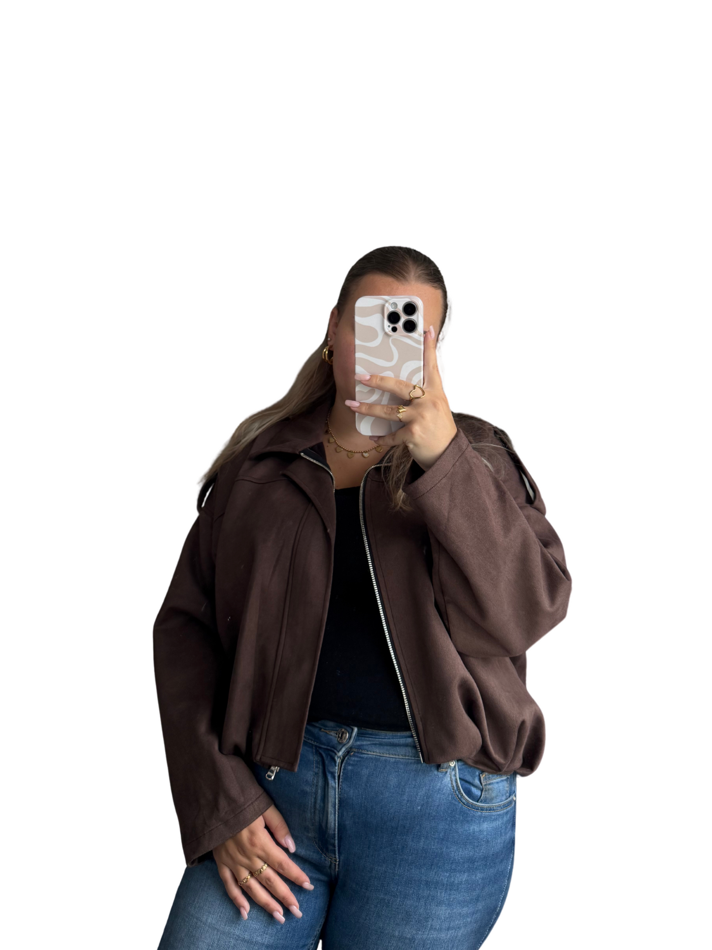 Romy Bomber Jacket - One Size - Suede Bruin