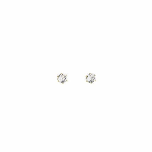 Oorknop Round Diamond - Goud