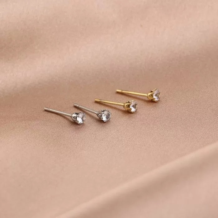 Oorknop Round Diamond - Goud