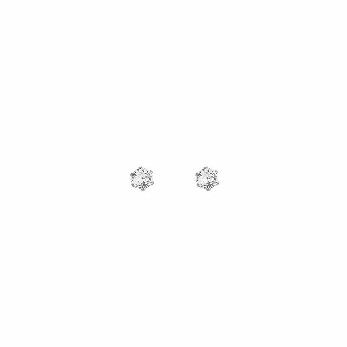 Oorknop Round Diamond - Zilver
