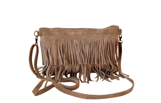 Liana Tas 100% Leer - Suede Licht Bruin