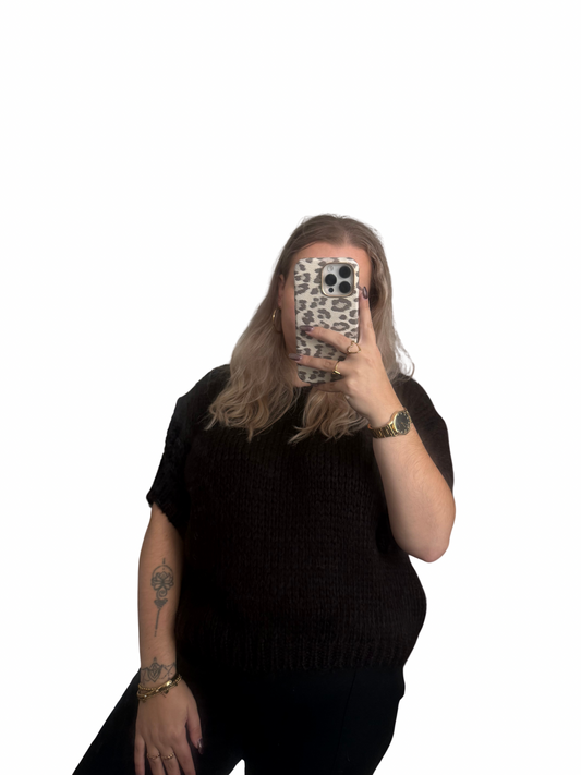 Indira Knit Trui - One Size - Dark Choco