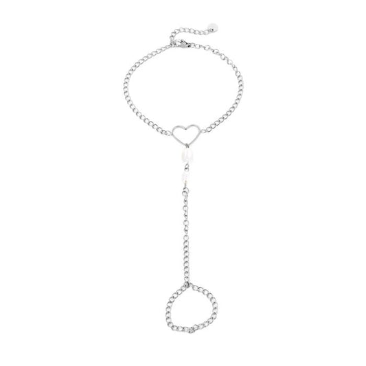 Handketting Heart - Zilver