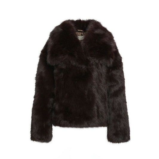 Kiki Faux Fur Jas - One Size - Choco