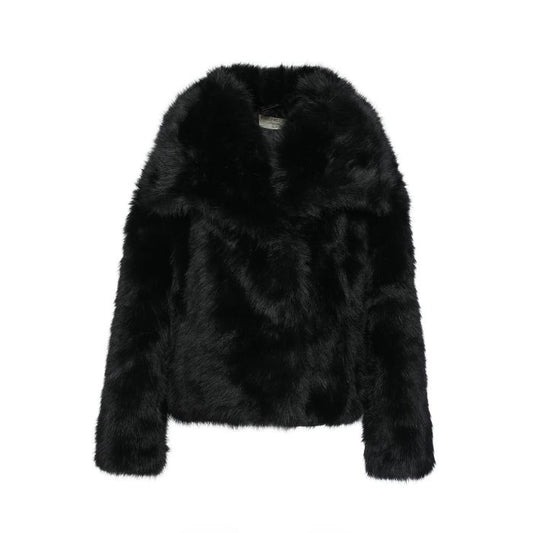 Kiki Faux Fur Jas - One Size - Zwart