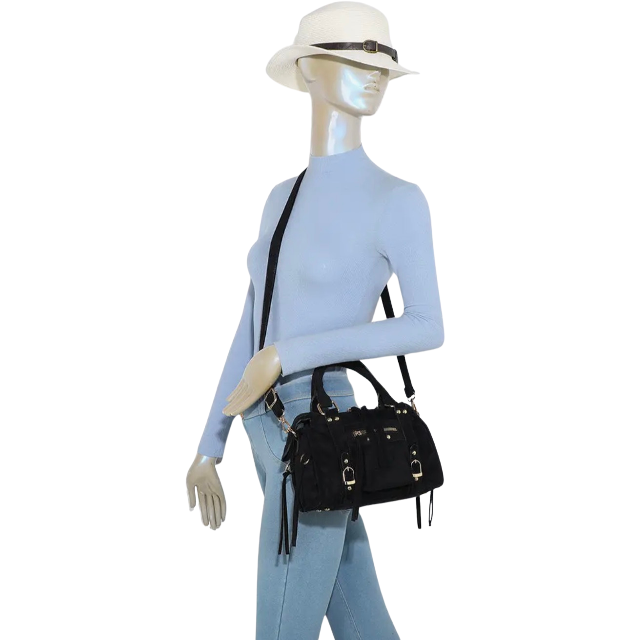 Urban Tas Suede Goud - Zwart