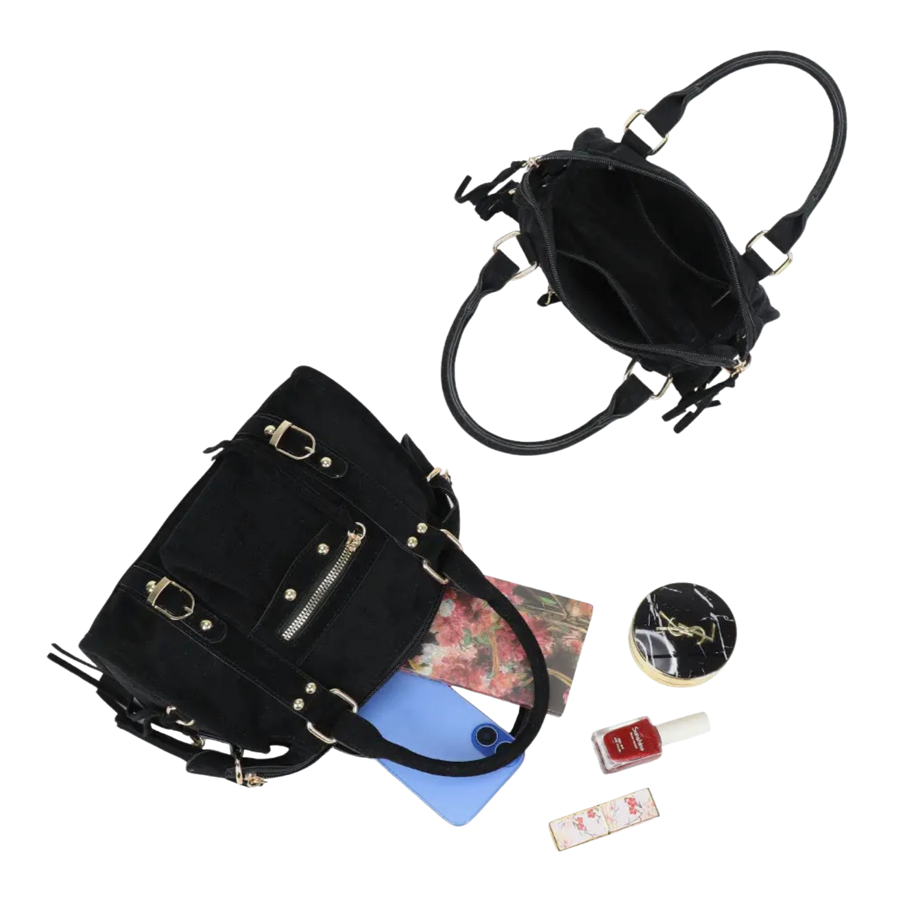 Urban Tas Suede Goud - Zwart