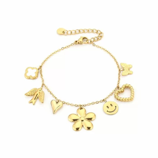 Armband Happy Flower - Goud
