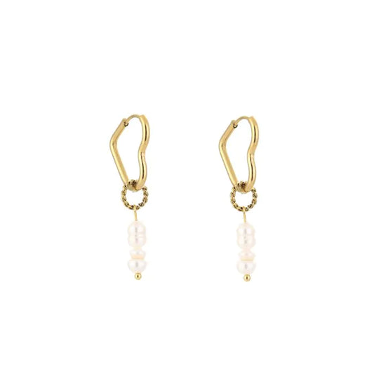 Oorbel Pearl Heart - Goud