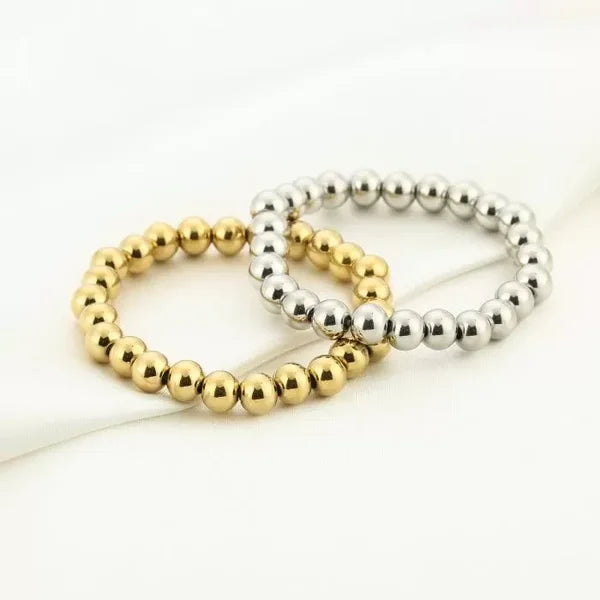 Armband Beads Large - Zilver