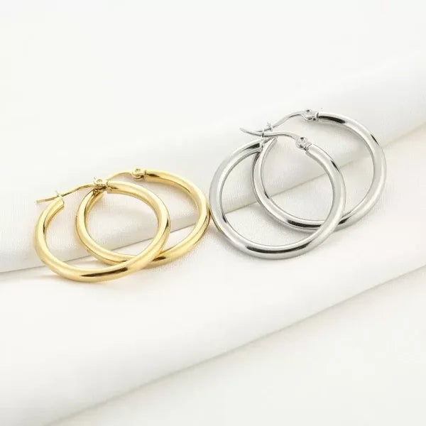 Oorbel Basic Hoops M - Goud