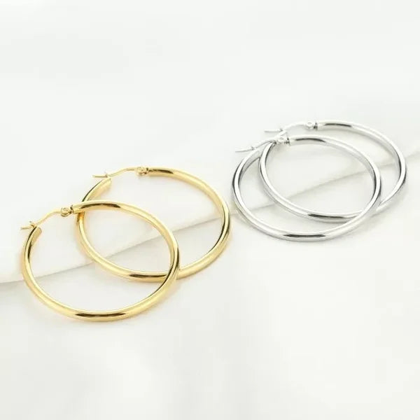 Oorbel Basic Hoops L - Goud