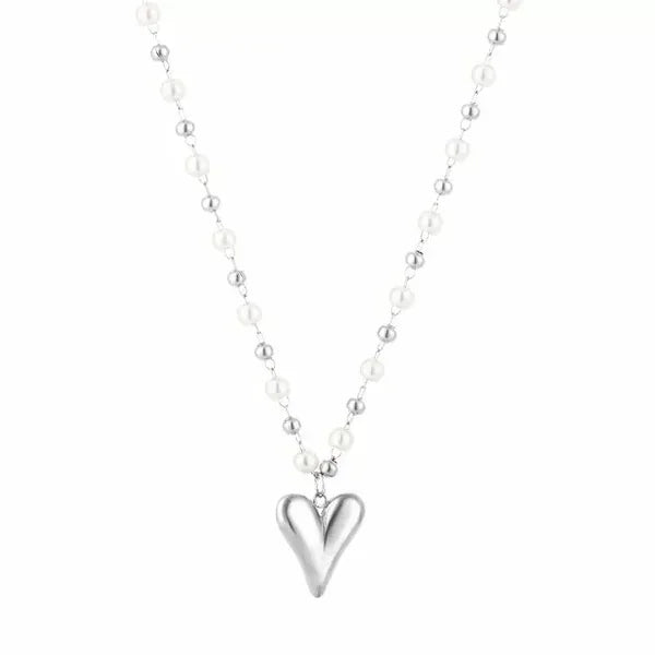 Ketting Love Ball Pearl - Zilver