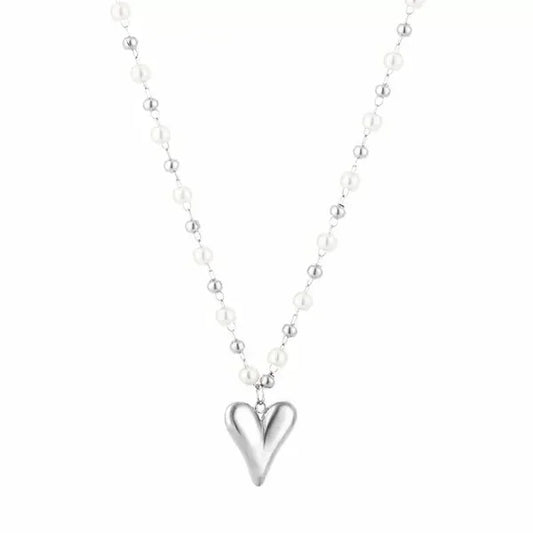 Ketting Love Ball Pearl - Zilver