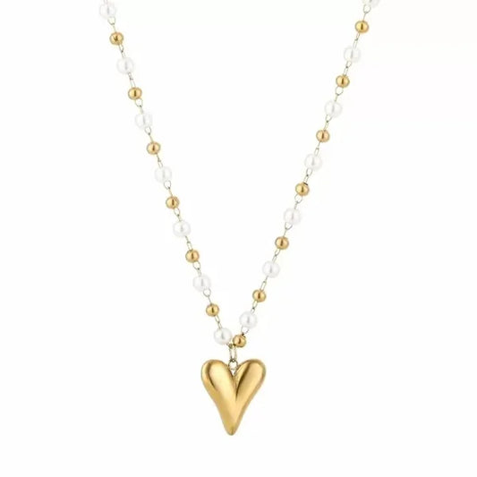 Ketting Love Ball Pearl - Goud
