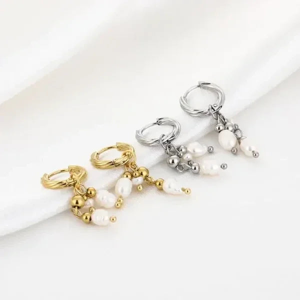 Oorbel Pearl Party - Goud/Zilver